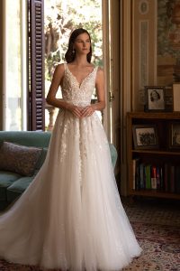 Lina | Boho Floral Gown best boho wedding dresses