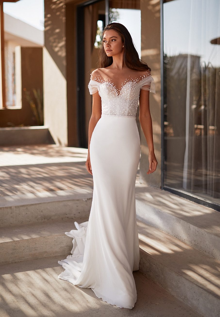 burak mermaid wedding dress white