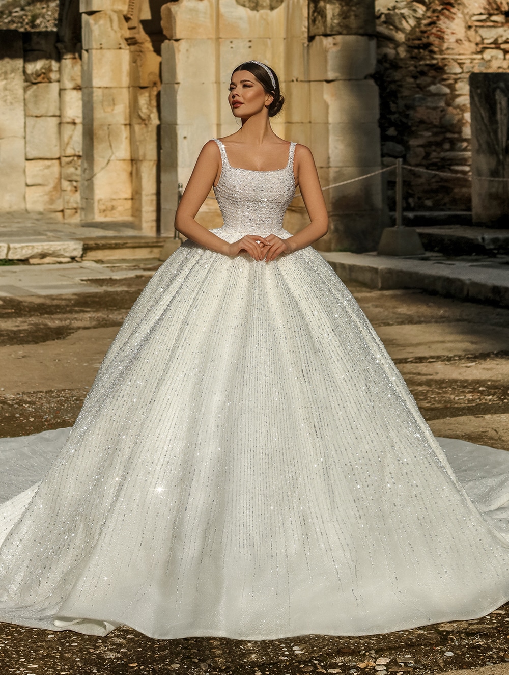 beaded ball gown