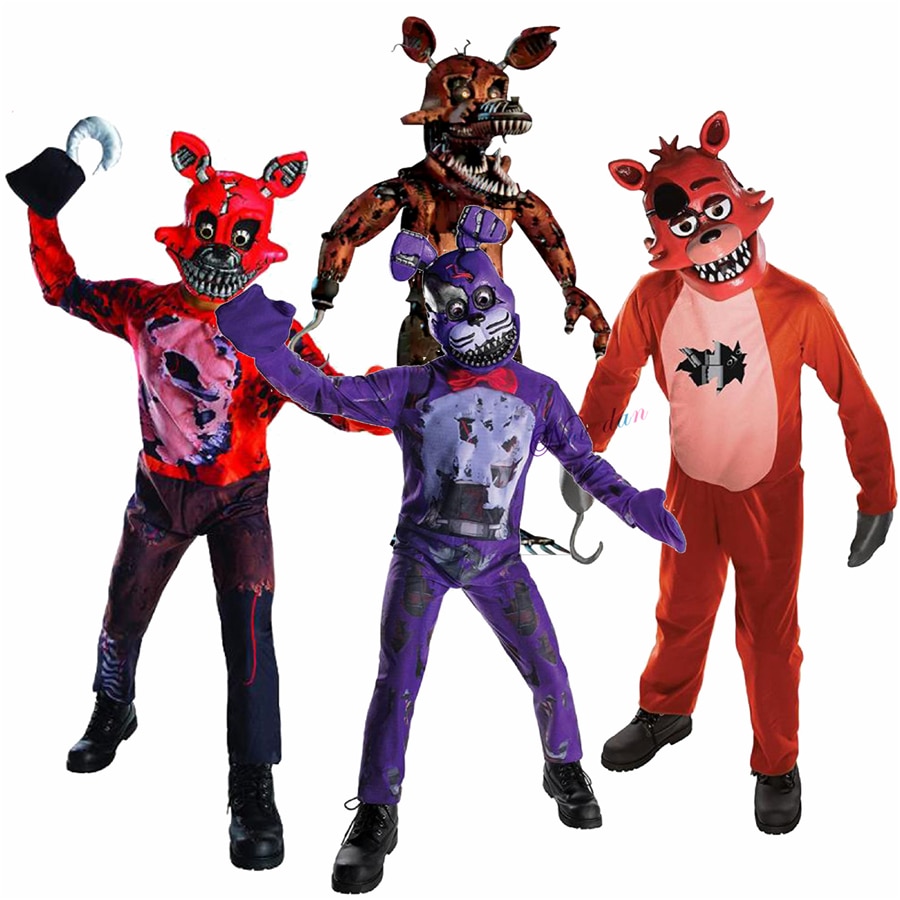 Fnaf Freddy Costume Kids Child Fredy Superhero Boys Girls Funny Party Cosplay Halloween Carnival Suit Jumpsuit - FNAF Plush