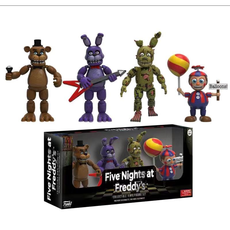 4pcs set FNAF At Five Nights Security Breach Action Figures Bonnie Foxy Toys 5 Fazbear Bear 3 - FNAF Plush