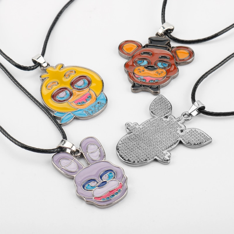 FIVENIGHTSATFREDDY Rope Chain Necklaces Game Jewelry FNAF Freddy Foxy Bonnie Chica Leather Rope Necklace Kid Christmas 5 - FNAF Plush