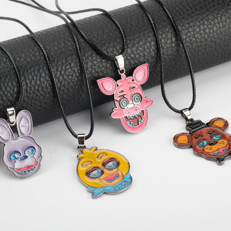 FIVENIGHTSATFREDDY Rope Chain Necklaces Game Jewelry FNAF Freddy Foxy Bonnie Chica Leather Rope Necklace Kid Christmas - FNAF Plush