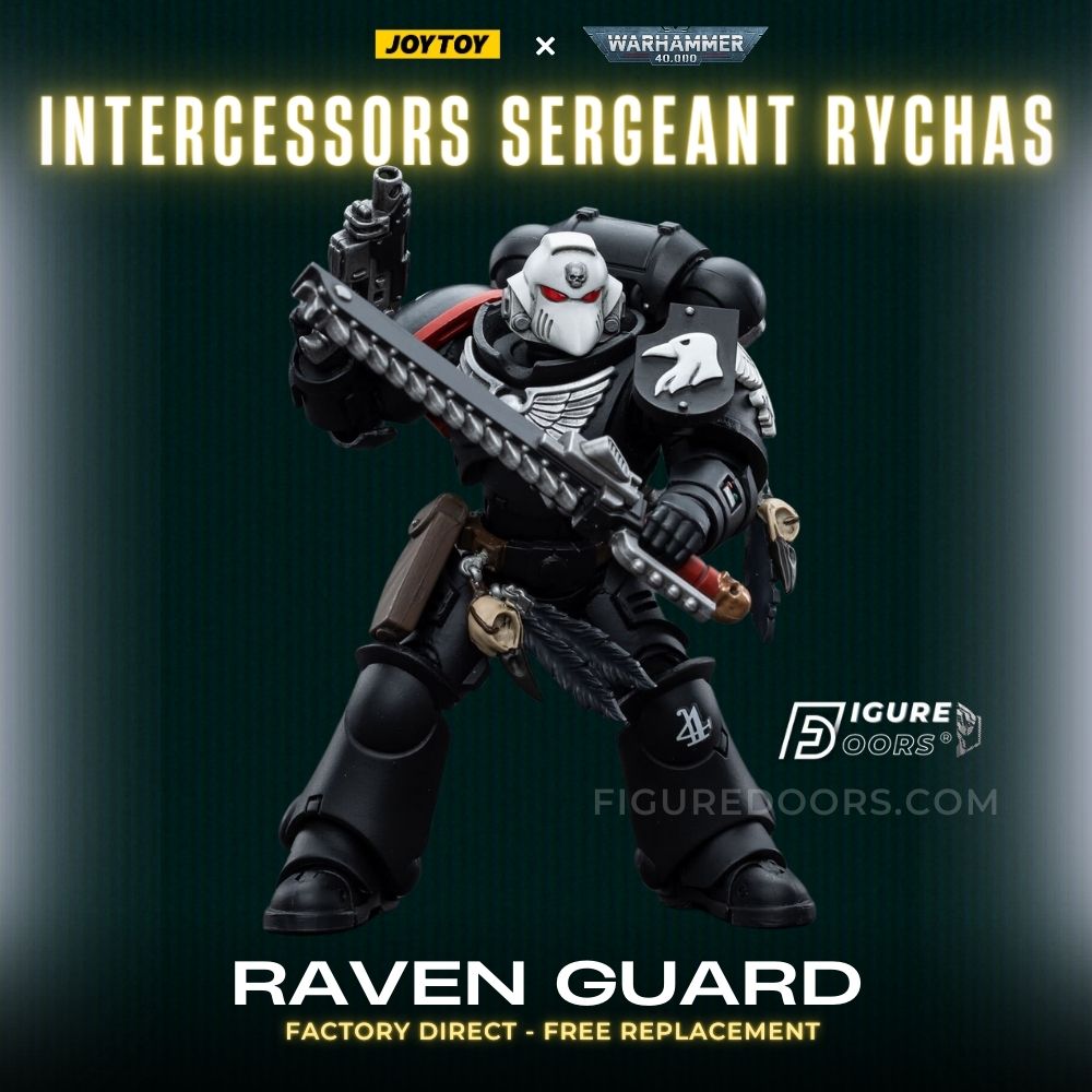 JOYTOY Warhammer 40k Raven Guard Intercessors Sergeant Rychas 1/18 Action  Figure
