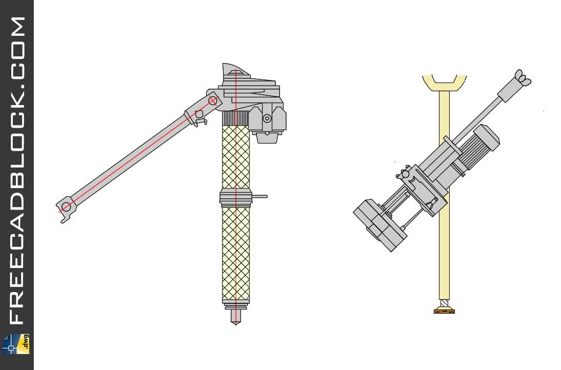 Drawing Drilling equipment CAD Blocks in Autocad Download Free