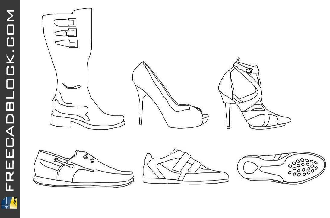 Fancy Shoes dwg3  Thousands of free CAD blocks