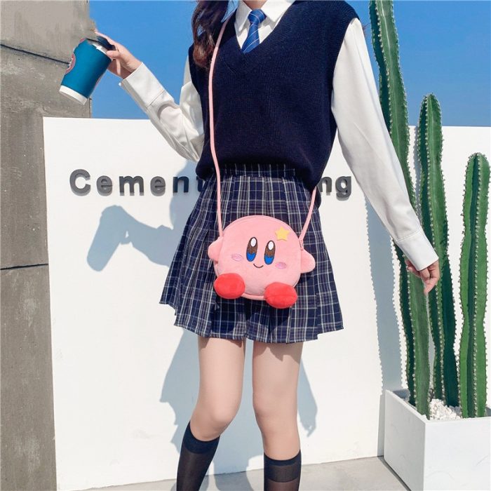 Kawaii Kirby Plush Toy Hand Bag Cartoon Star Kirby Messenger Bag Plush Toy for Girls Birthday 2 - Kirby Plush