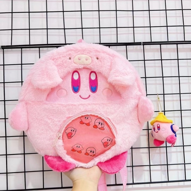 Kawaii Cute Girly Heart Pink Kirby Large capacity storage Plush backpack Children s shoulder bag birthday 4.jpg 640x640 4 - Kirby Plush