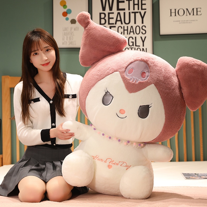 75cm Queen Size Sanrio Series Kuromi Plush Toy Kawaii Kuromi Stuffed Dolls Bedside Pillow Large Cushion - Kuromi Plush