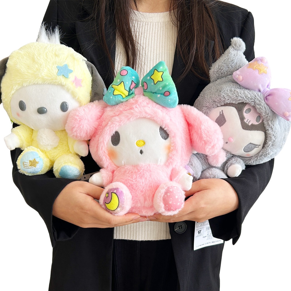 Sanrio Cartoon Kawali Kuromi Hello Kitty My Melody Cinnamoroll Pillow Plush Toys Soft Stuffed Dolls for 1 - Kuromi Plush