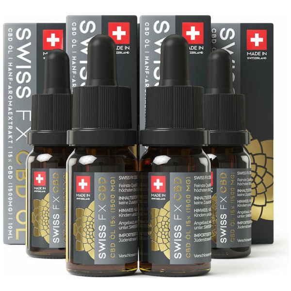 4x SWISS FX CBD ÖL 15% (10ml) von SWISS FX