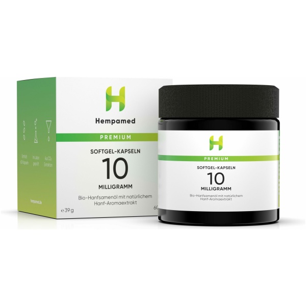 Premium CBD Softgel-Kapseln 10mg 60 Stk. - Hempamed