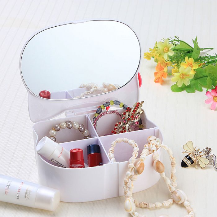 Hello Kitty kawaii storage box Animation storage box Jewelry jewelry box Makeup mirror tabletop storage box 2 - Hello Kitty Plush