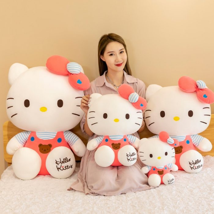 Plush Hello KT Kawaii Sanrio Kitty Plush Doll Fluffy kt Cat Stuffed Animal Plushie Toy Room 1 - Hello Kitty Plush