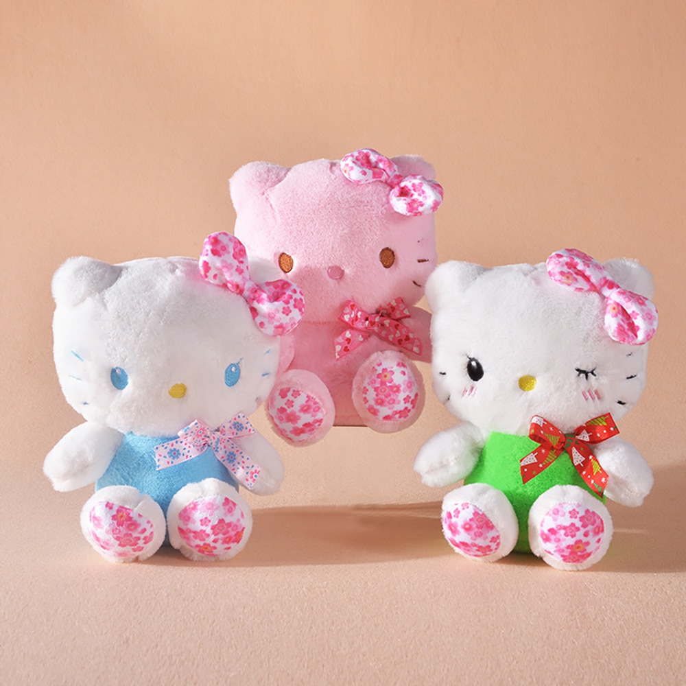 Sanrio Hello Kitty Plush Toy Kawaii Sakura KT Cat Stuffed Doll Cute Cartoon Soft Animal Plushie - Hello Kitty Plush