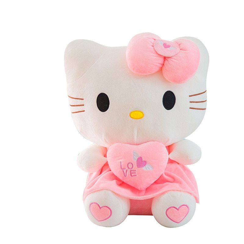 50cm Sanrio Anime Kawaii Hello Kitty Plush Toy Pink Bowknot Dress Peluche Doll Cute Decorate Pillow 3 - Hello Kitty Plush