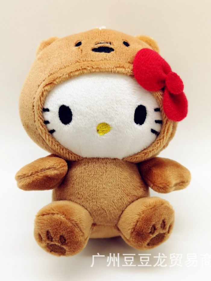 12cm Hello Kitty Japanese Panda Doll Ragdoll Schoolbag Small Ornaments Keychain Plush Toy for Girls Doll 3 - Hello Kitty Plush