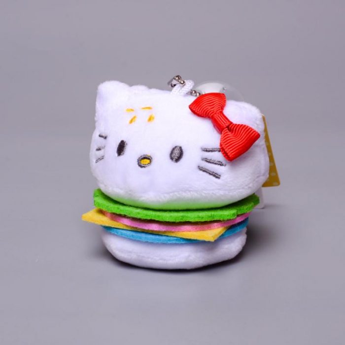 KAWAII Sanriod cartoon Anime Series Kitty COS Hamburger Cute soft plush toy Bag guajian hanging drop 3 - Hello Kitty Plush