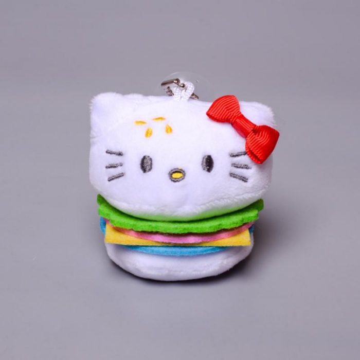 KAWAII Sanriod cartoon Anime Series Kitty COS Hamburger Cute soft plush toy Bag guajian hanging drop - Hello Kitty Plush