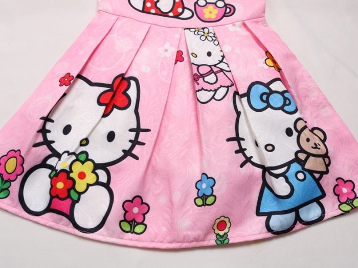 Kids Dresses For Girls Clothing girl dress cartoon cat dress Teenager 2018 Casual Children Clothing New 4 - Hello Kitty Plush