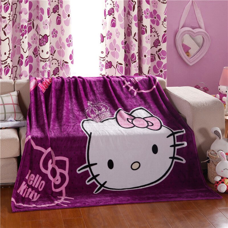 Cartoon Hello Kitty Flannel Children Blanket Summer Home Bedroom Air Conditioner Blanket Cute Kindergarten Baby Nap 2 - Hello Kitty Plush