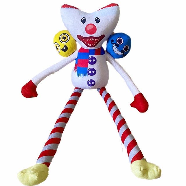 New Christmas Snowman Clown Double Head Scary Plush Toy Doll Wuggyed Huggyed Kiss Missy Anime - Huggy Wuggy Plush