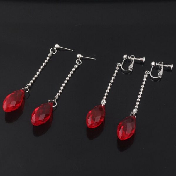 1 Pair Anime HUNTER HUNTER Kurapika Earrings Ear Clip Metal Water Drop Trendy Unisex For Cosplay 4 - Hunter x Hunter Store