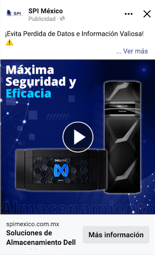 Un anuncio en facebook de sp máxima seguridad y eficiencia.