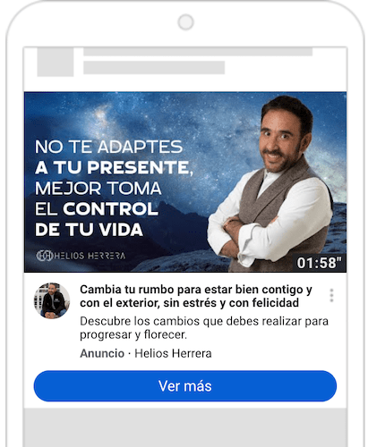Un anuncio de facebook con un hombre de traje.