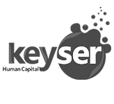 Un logo en blanco y negro para la agencia de marketing "laserr".