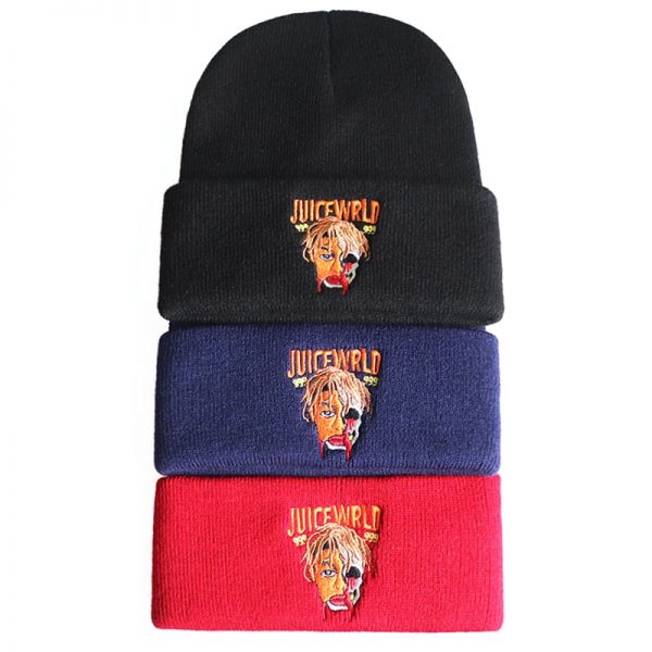 Juice Wrld 999 Beanie Embroidery Winter Hat Cotton Knitted Hat Skullies Beanies Hat Hip Hop Knit 2 - Juice Wrld Store