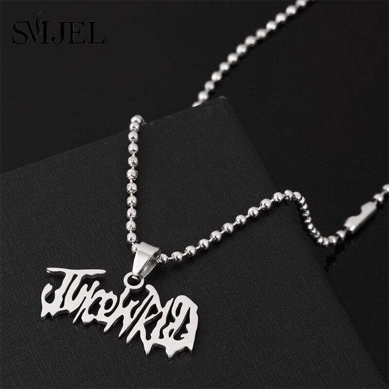 2022 JUICE Wrld Pendant Necklace Singer Rapper Letter Name Chain Stainless Steel Necklace Fans Memorial Jewelry 4 - Juice Wrld Store