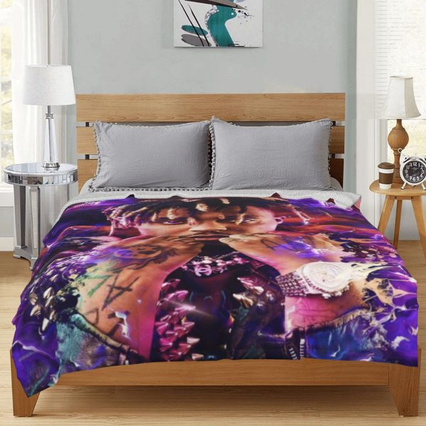 Juice WRLD hip hop singer printed blanket sheets flannel throw blanket bed and sofa blanket newborn - Juice Wrld Store