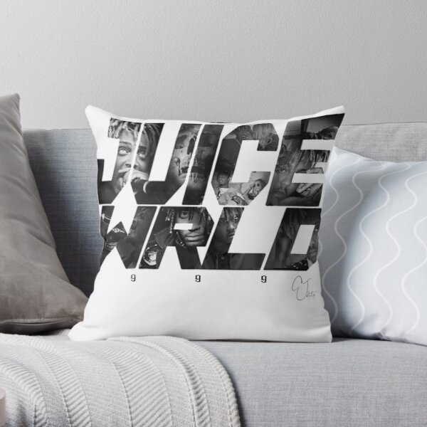 JuiceWRLD text graphic Throw Pillow RB0406 product Offical Juice WRLD Merch