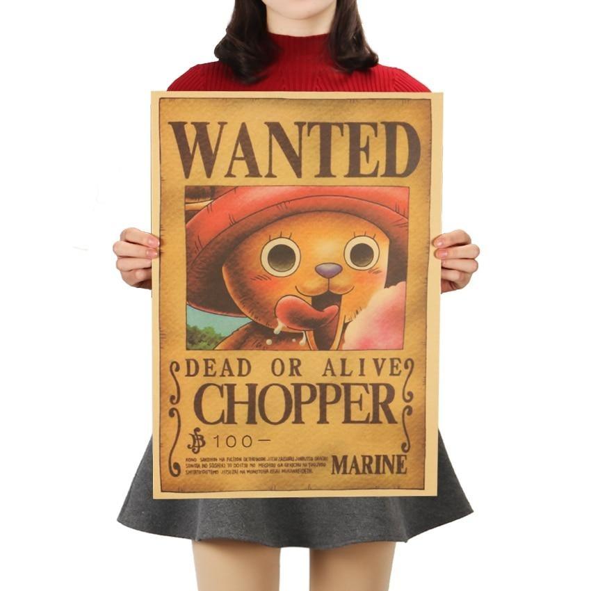 One Piece Tony Chopper Classic Wanted Dead Or Alive Poster Wall Sticker ANM0608 Default Title Official One Piece Merch