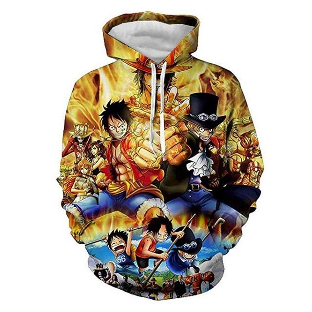 One Piece Monkey D. Luffy & Sabo Hoodie ANM0608 M Official One Piece Merch