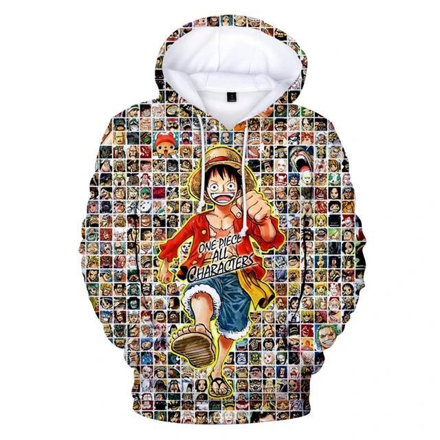 One Piece Monkey D. Luffy All Characters Hoodie ANM0608 XXS Official One Piece Merch