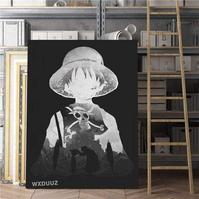 Black and White Poster Straw Hat Luffy One Piece OMS0911