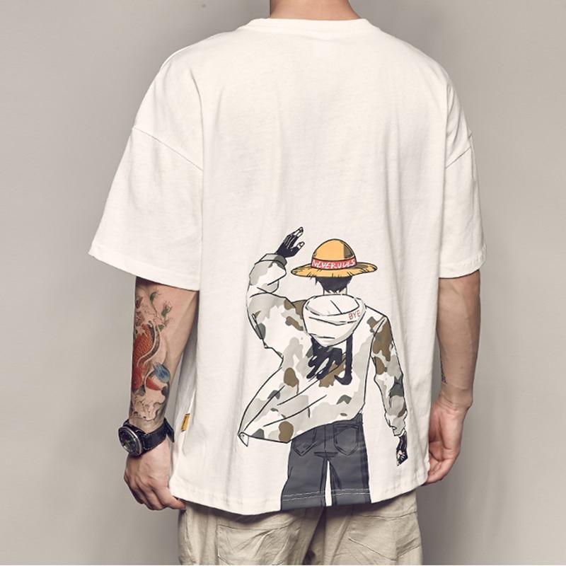 One Piece Monkey D. Luffy Streetwear Oversized T-Shirt ANM0608 White / S Official One Piece Merch