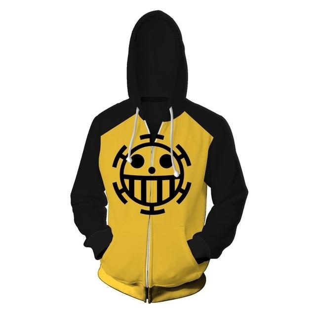 One Piece Trafalgar D. Water Law Jolly Roger Zip Hoodie ANM0608 S Official One Piece Merch