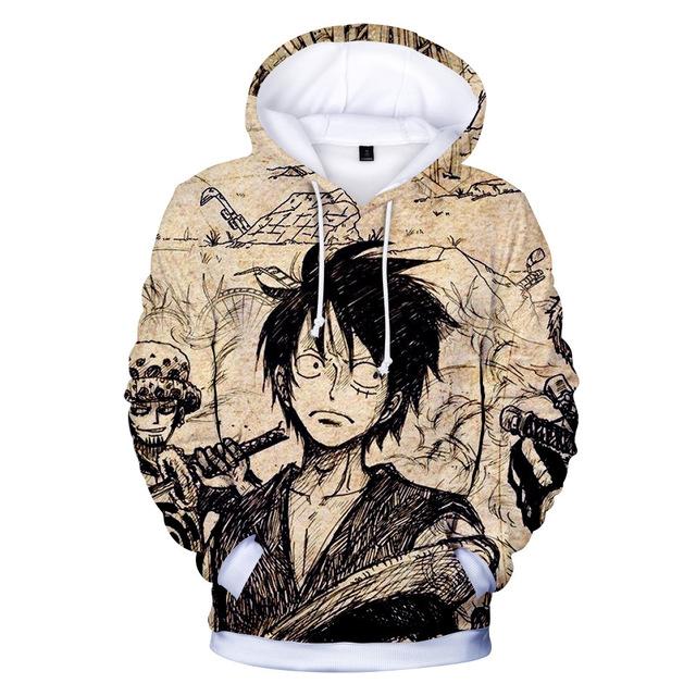 One Piece Monkey D. Luffy Vintage Hoodie ANM0608 XXS Official One Piece Merch