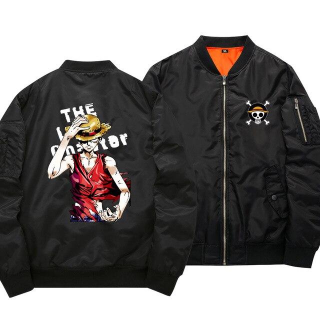 One Piece Luffy Black Bomber Jacket ANM0608 S Official One Piece Merch