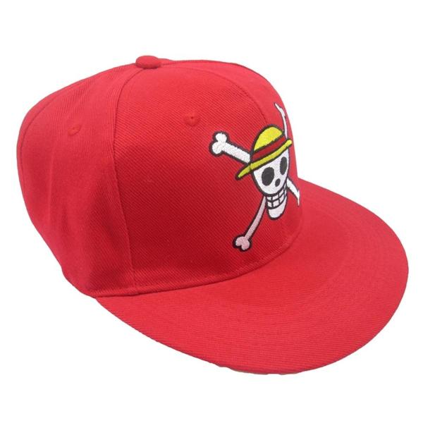 Red One Piece Cap Jolly Roger Luffy OMS0911