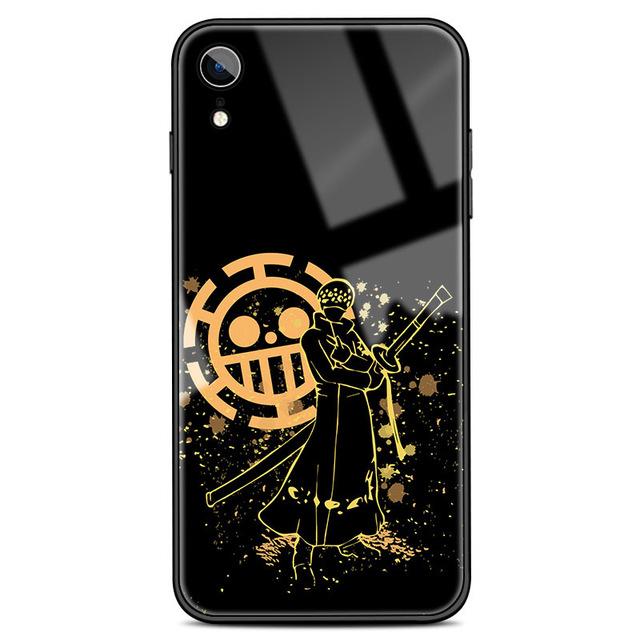 One Piece Trafalgar Law Jolly Roger Tempered Glass iPhone Case ANM0608 For iPhone 6 6s Official One Piece Merch