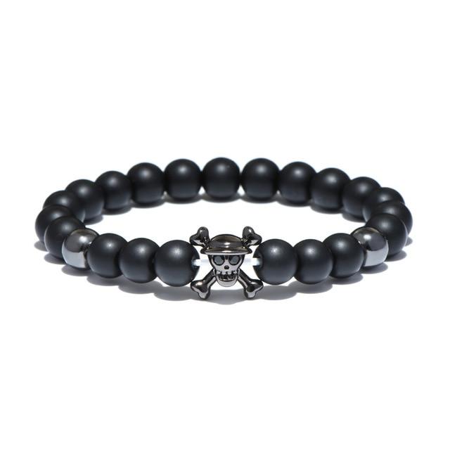 Natural Stone Skull - One Piece Bracelet MNK1108 Black Official One Piece Merch