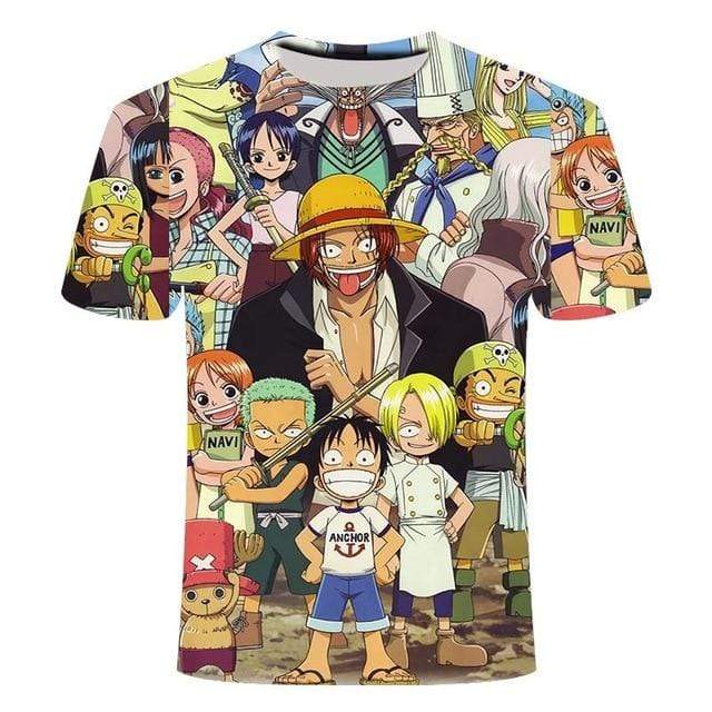 One Piece T Shirt Kawaii Shanks And The Mugiwara Kids OMS0911