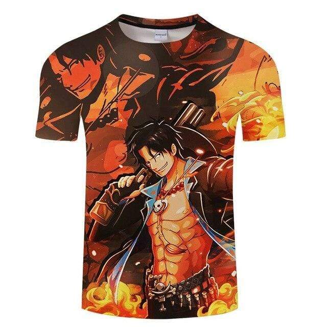 One Piece T-Shirt Portgas D Ace and his Fire OMS0911