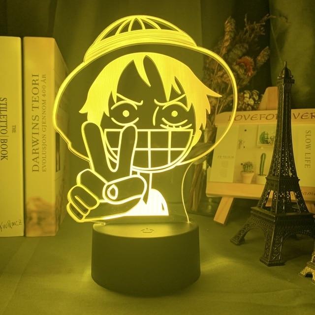 One Piece Monkey D. Luffy Peace Sign LED Lamp ANM0608 Touch Official One Piece Merch