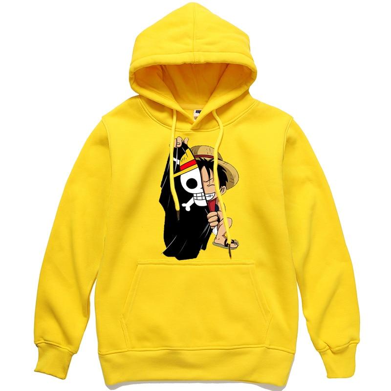 One Piece Monkey D. Luffy Hoodie ANM0608 Yellow / S Official One Piece Merch