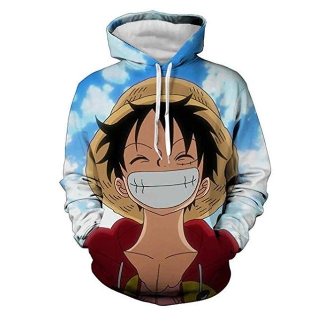 One Piece Monkey D. Luffy Happy Hoodie ANM0608 M Official One Piece Merch